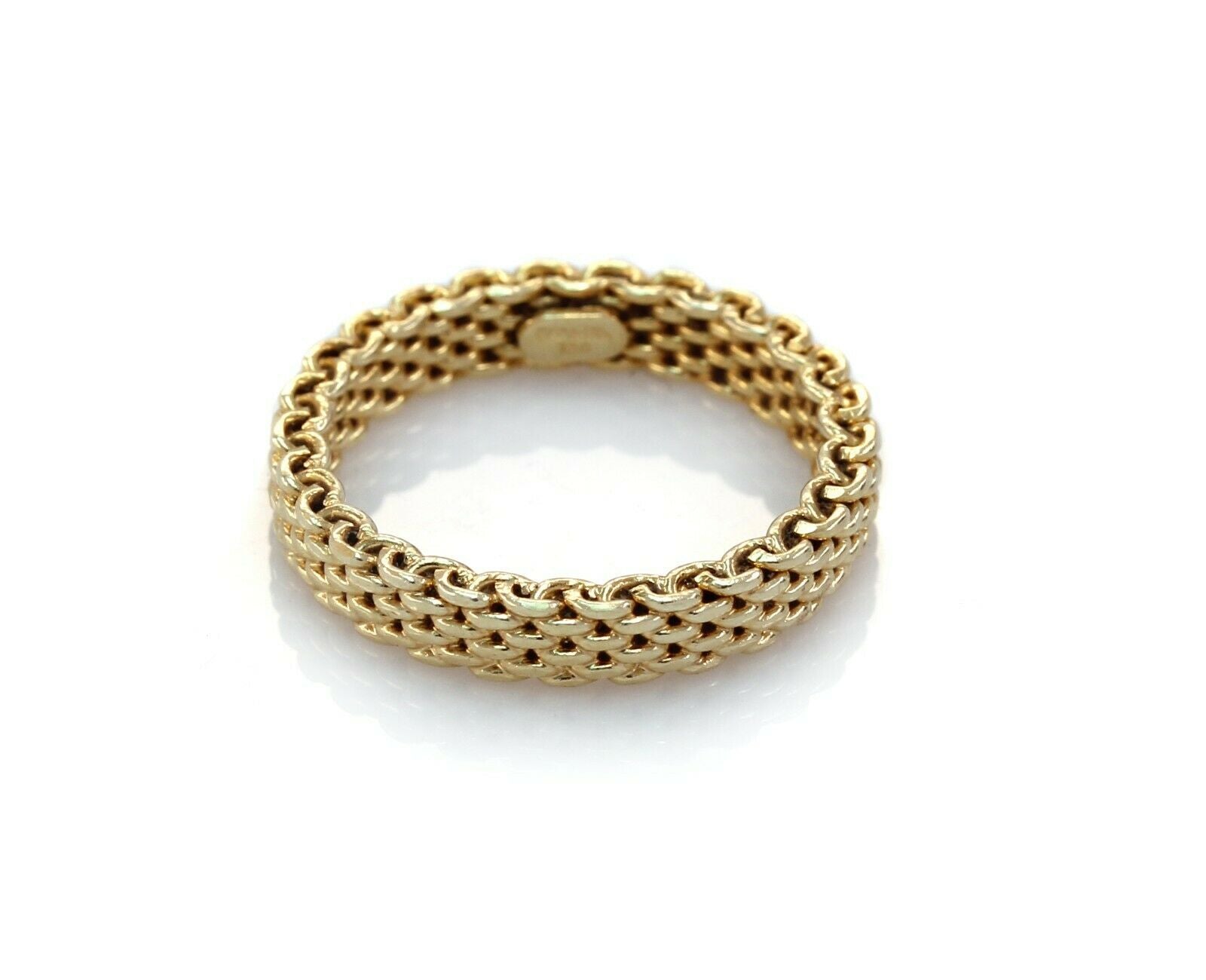Tiffany & Co. 18k Yellow Gold Somerset Mesh Ring Size 6.5 - simonbjewels.co