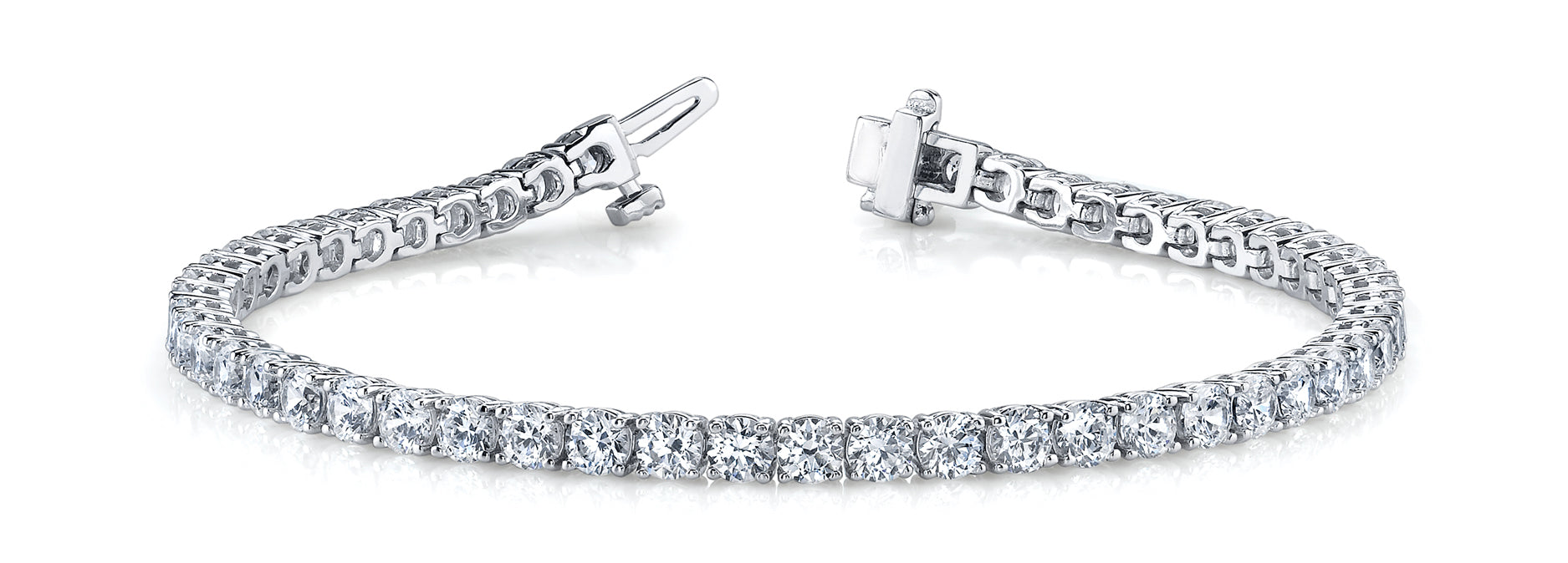 6.00ctw Round Brilliant 4-Prong Diamond Eternity Tennis Bracelet Set In 14k Gold - simonbjewels.co