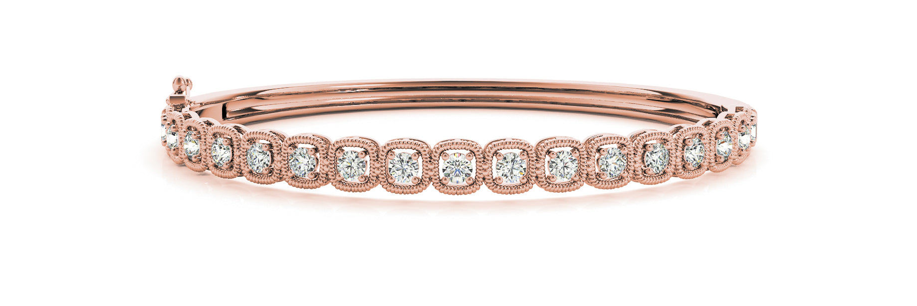 2.00ct Round Cut Diamond Cushion Halo Illusion Tennis Bangle Bracelet set in 14k Gold - simonbjewels.co