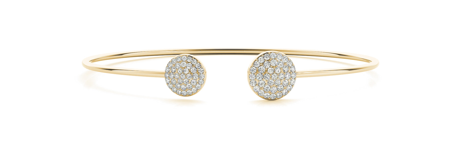 1/2 ct Round Cut Diamond Micropave Flex Wire Bangle Bracelet set in 14k Gold - simonbjewels.co