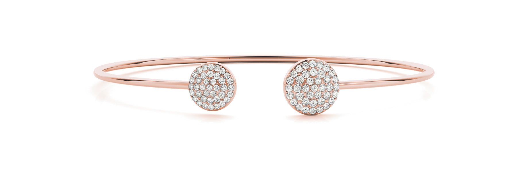1/2 ct Round Cut Diamond Micropave Flex Wire Bangle Bracelet set in 14k Gold - simonbjewels.co