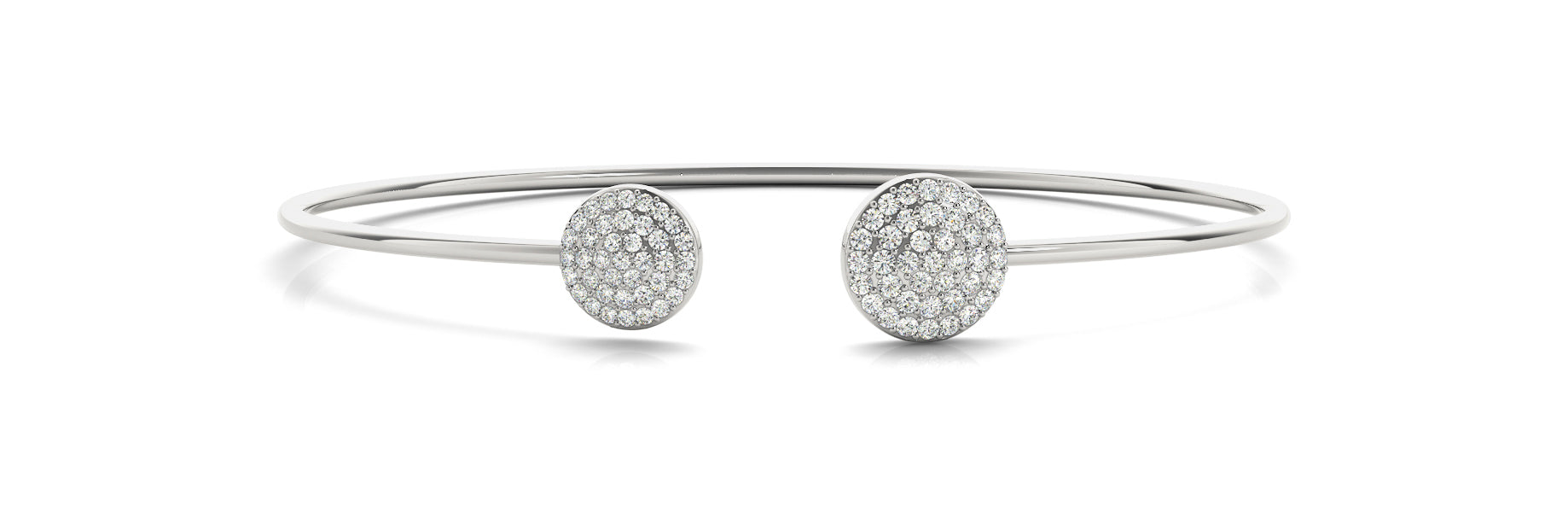 1/2 ct Round Cut Diamond Micropave Flex Wire Bangle Bracelet set in 14k Gold - simonbjewels.co