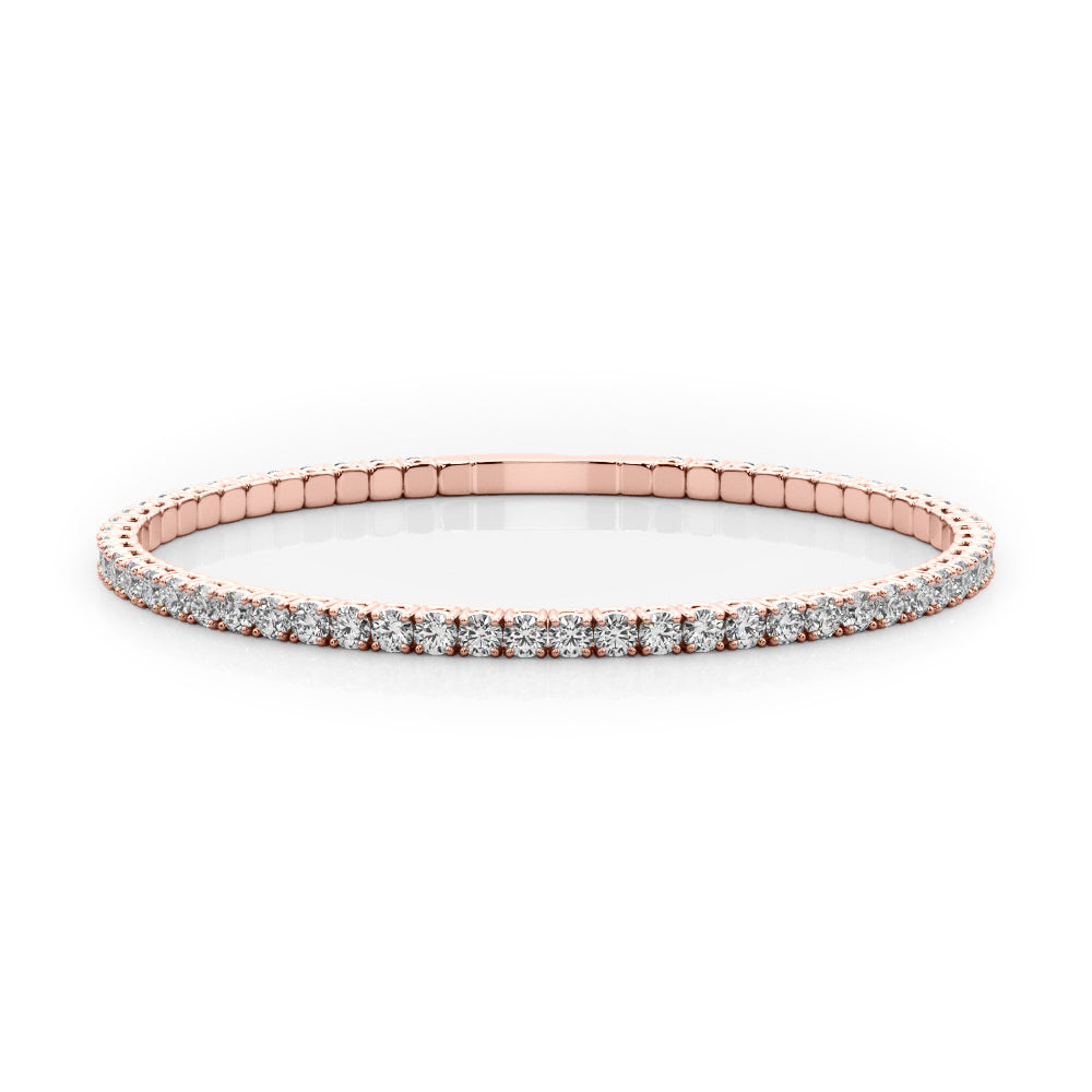 3.25ctw Round Brilliant Diamond Flex-able Eternity Tennis Bracelet Set In 14k Gold - simonbjewels.co