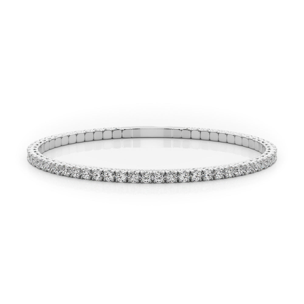 3.25ctw Round Brilliant Diamond Flex-able Eternity Tennis Bracelet Set In 14k Gold - simonbjewels.co