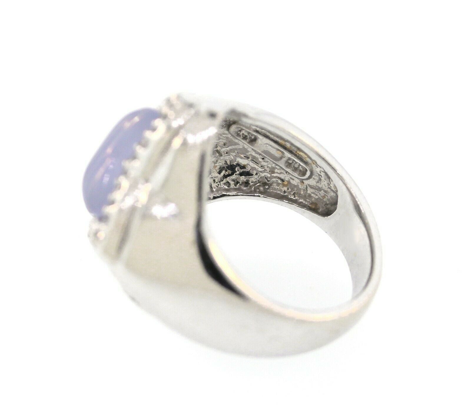 David Yurman 18K White Gold Blue Chalcedony Diamond Quatrefoil Ring Size 6 - simonbjewels.co