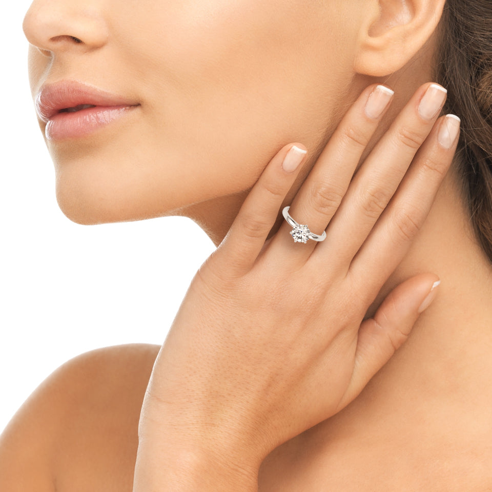 1.75ct Round cut 6-Prong Solitaire Trellis Diamond Engagement Ring Setting In 14k Gold - simonbjewels.co