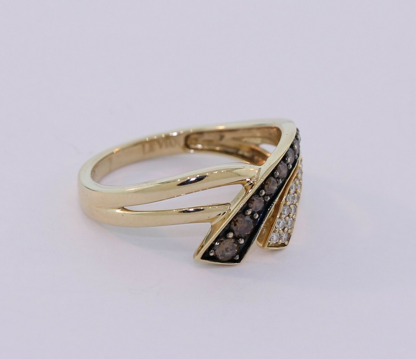 Levian Ring 14k honey gold chocolate and vanilla diamonds sale!! - simonbjewels.co