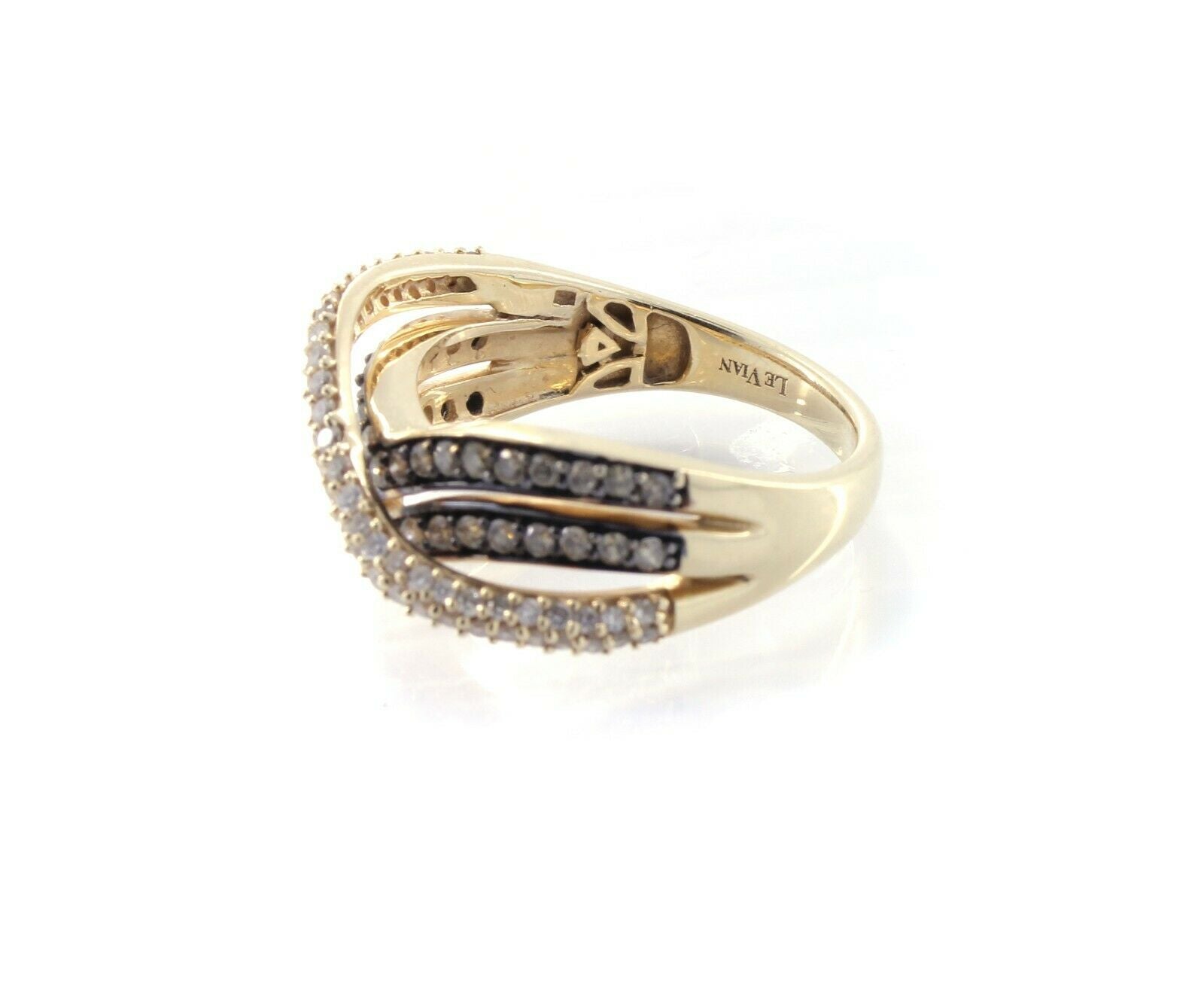 LEVIAN Le Vian Chocolate & Vanilla Diamond Ring 14k Yellow Gold 1.00.TCW. - simonbjewels.co