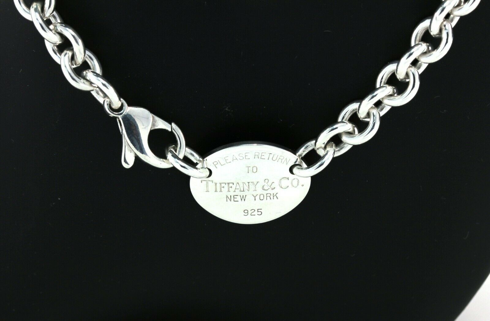 Tiffany & Co. Return to Oval Tag 925 Sterling Silver Choker Necklace - simonbjewels.co