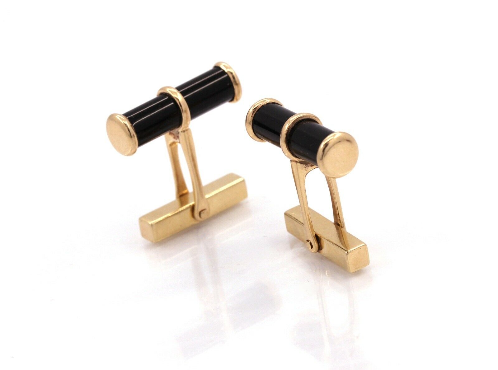 Tiffany & Co. 14K Yellow Gold Black Onyx Cufflinks - Vintage - simonbjewels.co