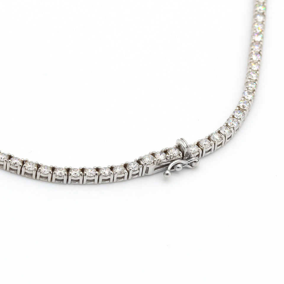 17.07 ctw Round Brilliant Graduated Diamond Rivera Tennis Necklace Set In 14k White Gold - simonbjewels.co