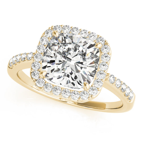 3.50 ct tw Cushion cut Diamond Cushion Halo Engagement Ring Setting (1/3 ct tw) In 18k White Gold - simonbjewels.co