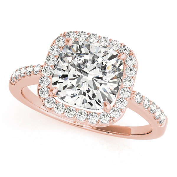 3.50 ct tw Cushion cut Diamond Cushion Halo Engagement Ring Setting (1/3 ct tw) In 18k White Gold - simonbjewels.co