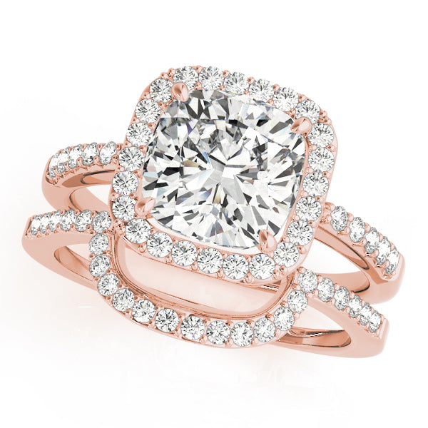 3.50 ct tw Cushion cut Diamond Cushion Halo Engagement Ring Setting (1/3 ct tw) In 18k White Gold - simonbjewels.co