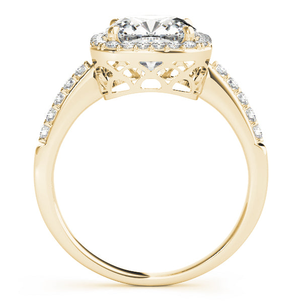 3.50 ct tw Cushion cut Diamond Cushion Halo Engagement Ring Setting (1/3 ct tw) In 18k White Gold - simonbjewels.co
