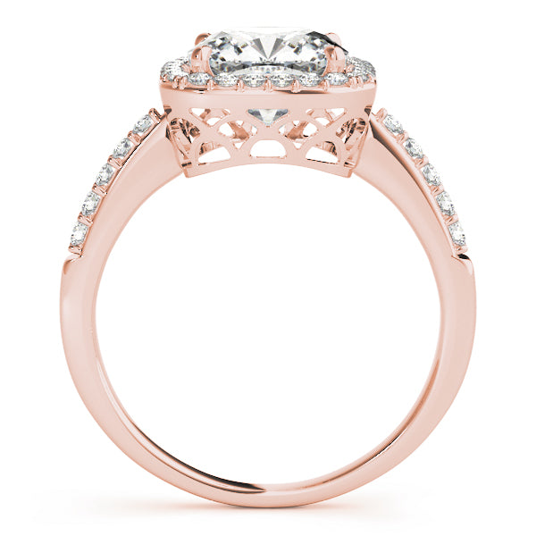 3.50 ct tw Cushion cut Diamond Cushion Halo Engagement Ring Setting (1/3 ct tw) In 18k White Gold - simonbjewels.co