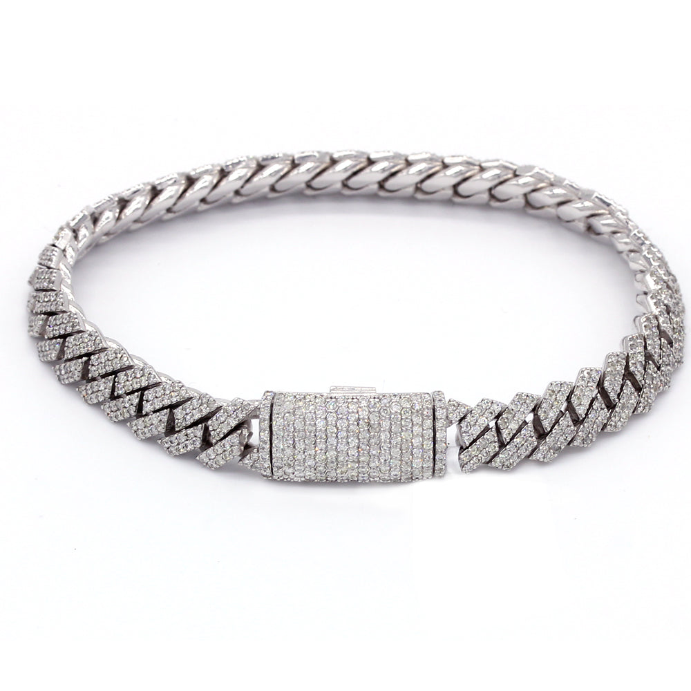 Diamond Cuban Link Bracelet (9mm) - If & Co. 14K White Gold / Vs-si / 7.5 inch