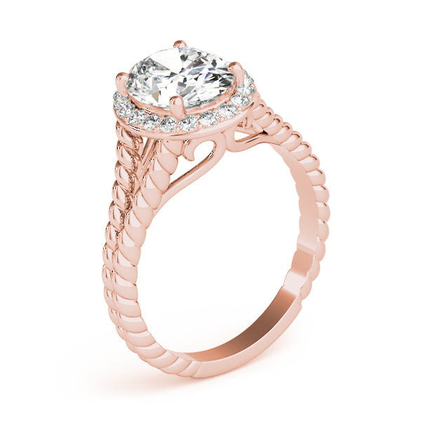 2.00 ct tw Oval cut Halo Diamond Engagement Ring Setting (1/2 ct tw) In 18k White Gold - simonbjewels.co
