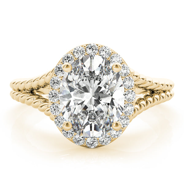 2.00 ct tw Oval cut Halo Diamond Engagement Ring Setting (1/2 ct tw) In 18k White Gold - simonbjewels.co