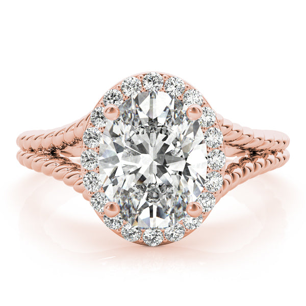 2.00 ct tw Oval cut Halo Diamond Engagement Ring Setting (1/2 ct tw) In 18k White Gold - simonbjewels.co