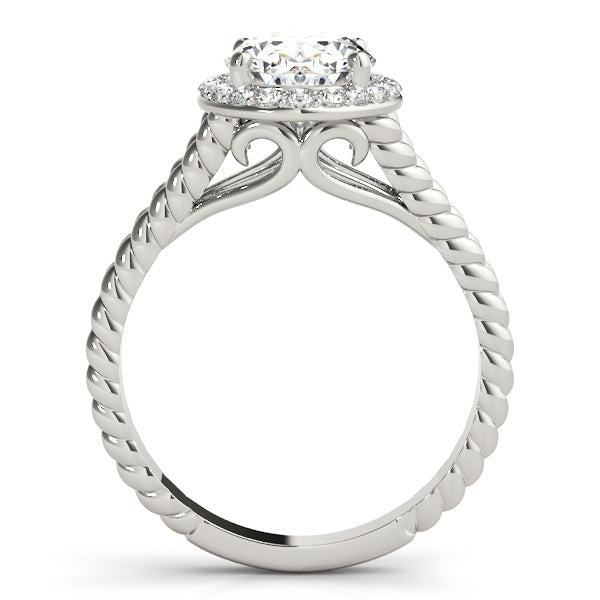 2.00 ct tw Oval cut Halo Diamond Engagement Ring Setting (1/2 ct tw) In 18k White Gold - simonbjewels.co