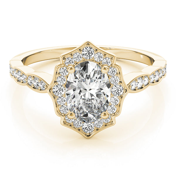 1.00 ct tw Round cut Diamond Halo Vintage Engagement Ring Setting (1/4 ct tw) In 18k White Gold - simonbjewels.co