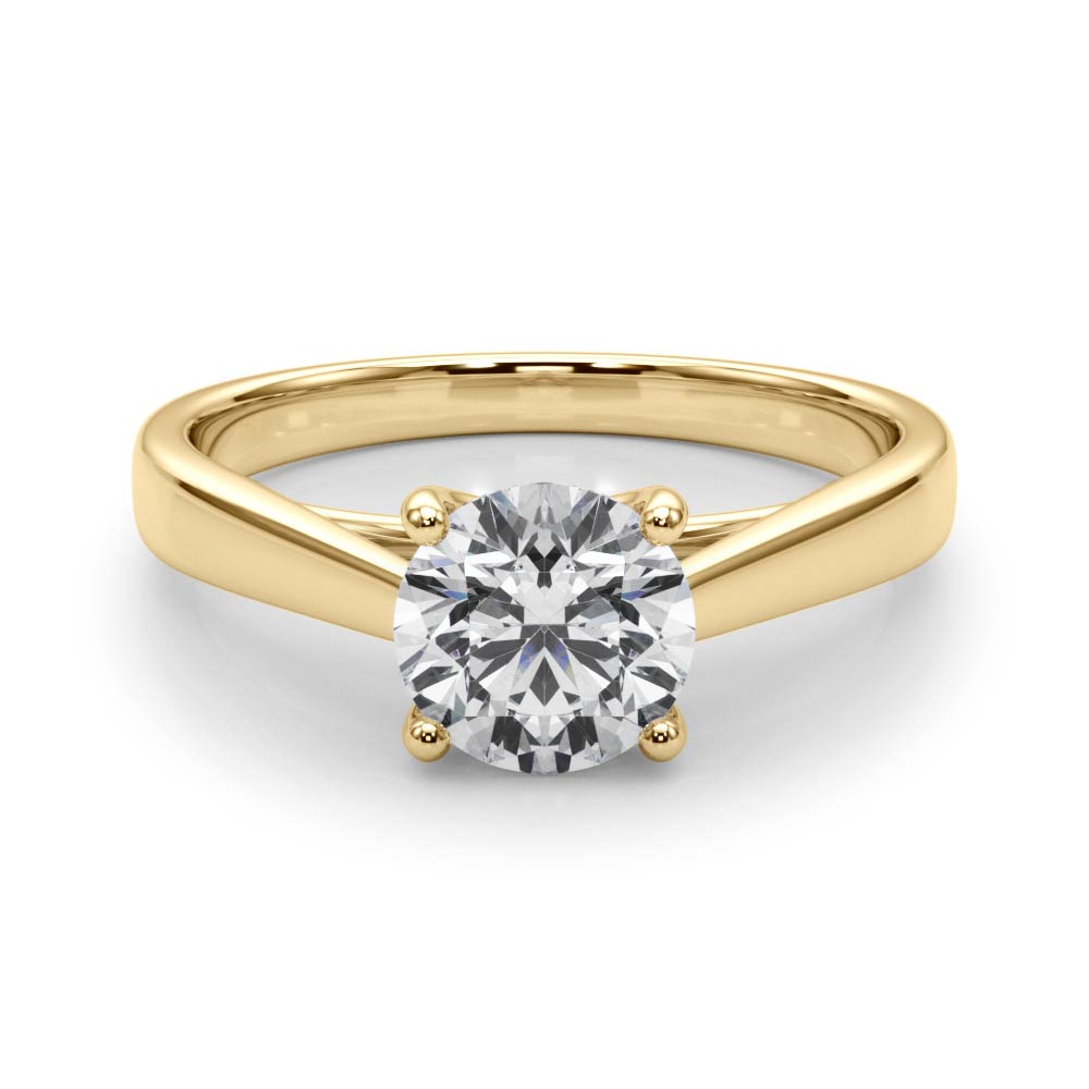 1.78 Round cut Solitaire Trellis Diamond Engagement Ring Setting In 14k Gold - simonbjewels.co