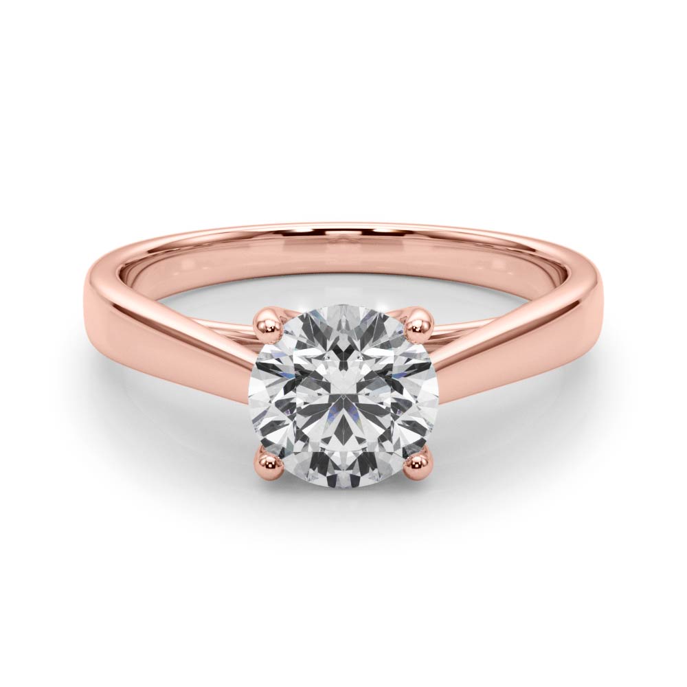 1.78 Round cut Solitaire Trellis Diamond Engagement Ring Setting In 14k Gold - simonbjewels.co