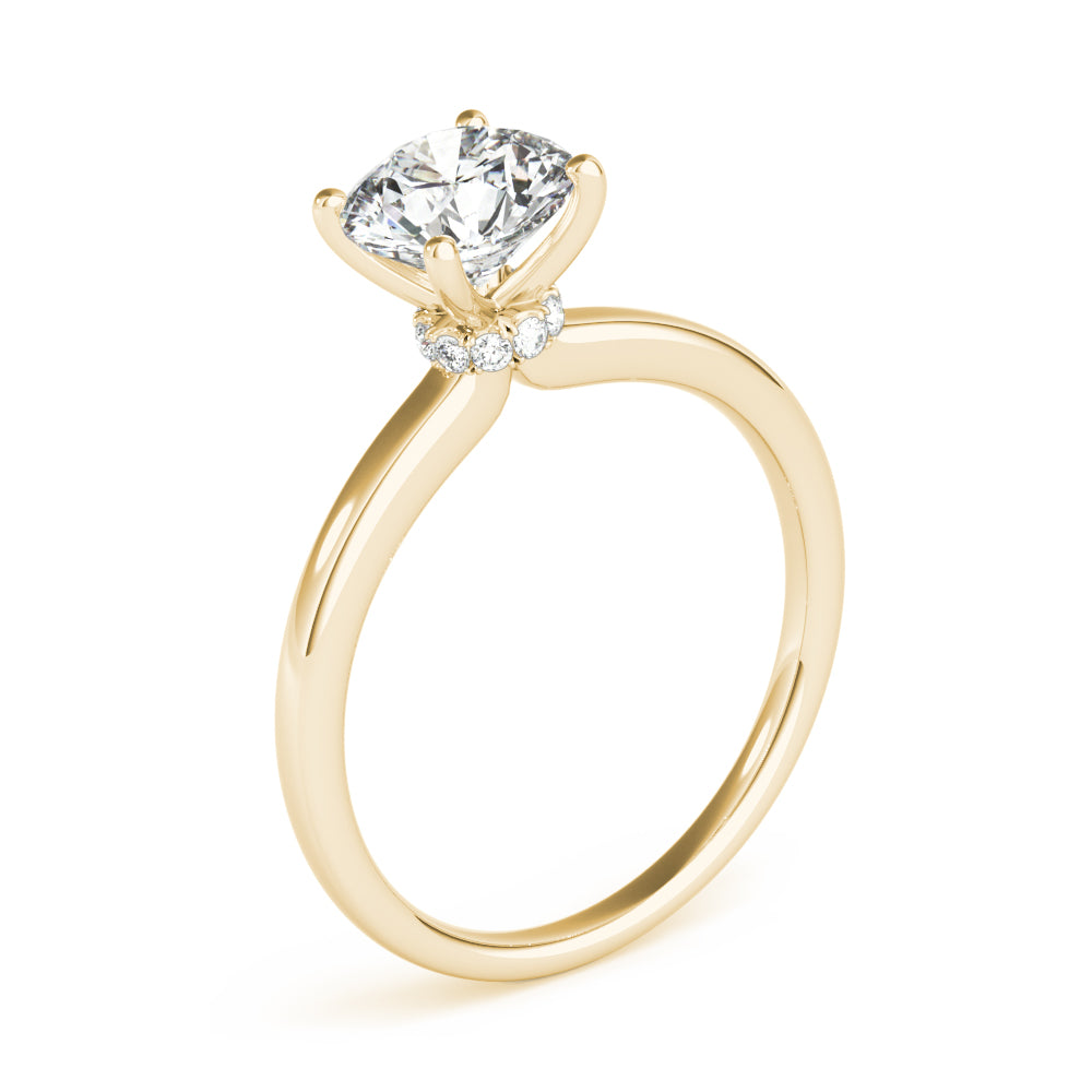 1.50 ct tw Round cut Diamond Solitaire Engagement Ring Setting In 14k White Gold - simonbjewels.co