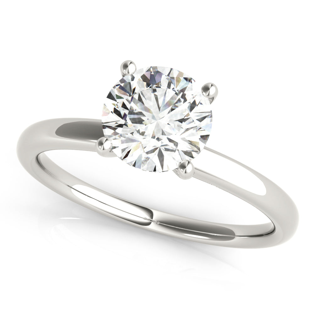 1.50 ct tw Round cut Diamond Solitaire Engagement Ring Setting In 14k White Gold - simonbjewels.co
