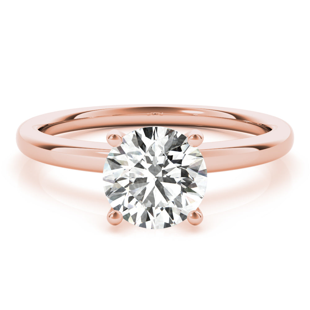 1.50 ct tw Round cut Diamond Solitaire Engagement Ring Setting In 14k White Gold - simonbjewels.co