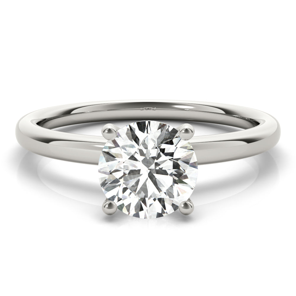 1.50 ct tw Round cut Diamond Solitaire Engagement Ring Setting In 14k White Gold - simonbjewels.co