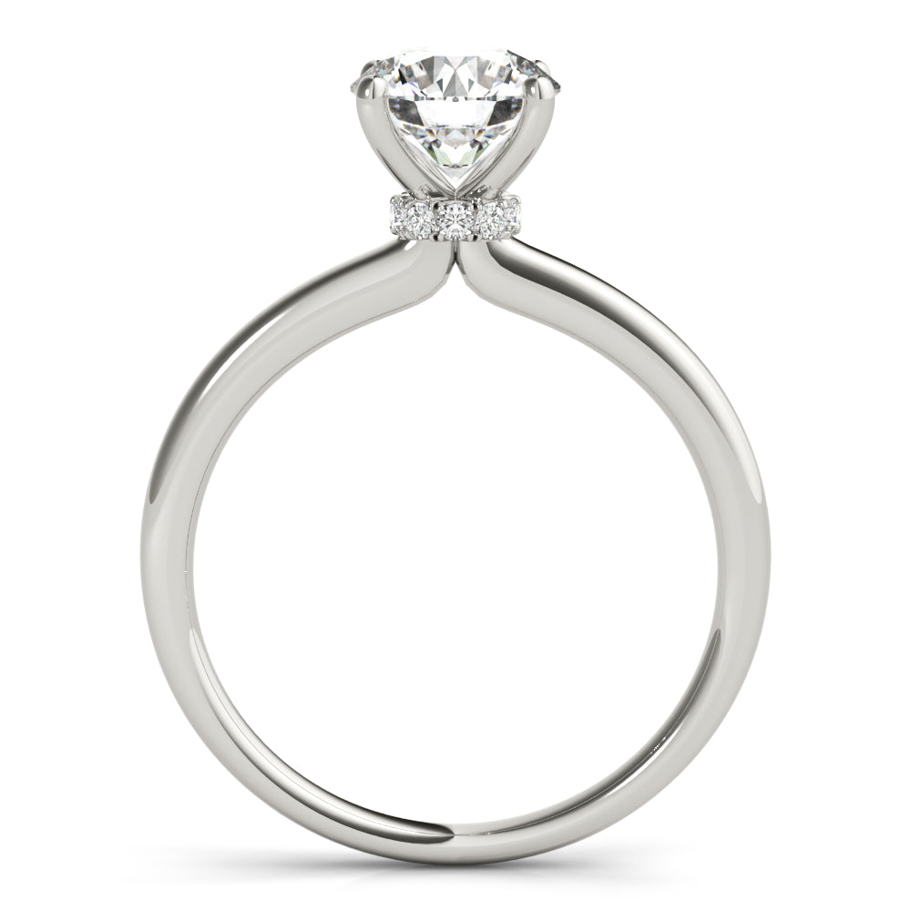 1.50 ct tw Round cut Diamond Solitaire Engagement Ring Setting In 14k White Gold - simonbjewels.co