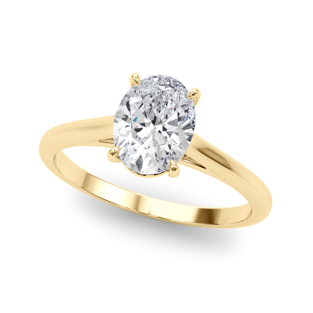 2.00ct Oval Shaped 4-Prong Solitaire Trellis Diamond Engagement Ring Setting In 14k Gold - simonbjewels.co