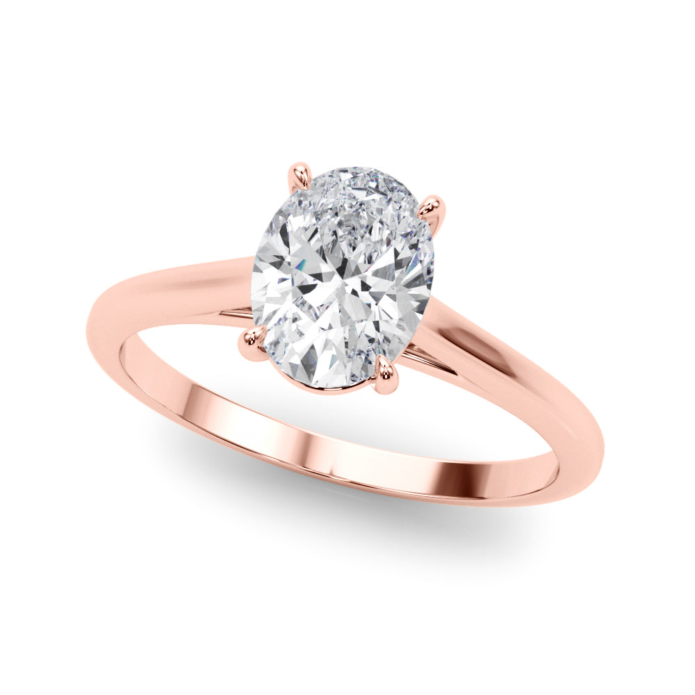 2.00ct Oval Shaped 4-Prong Solitaire Trellis Diamond Engagement Ring Setting In 14k Gold - simonbjewels.co