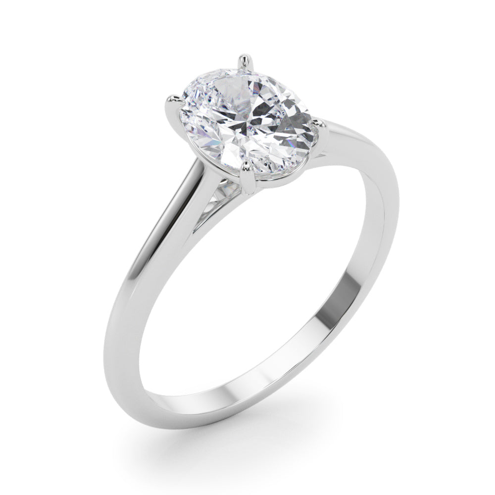 2.00ct Oval Shaped 4-Prong Solitaire Trellis Diamond Engagement Ring Setting In 14k Gold - simonbjewels.co