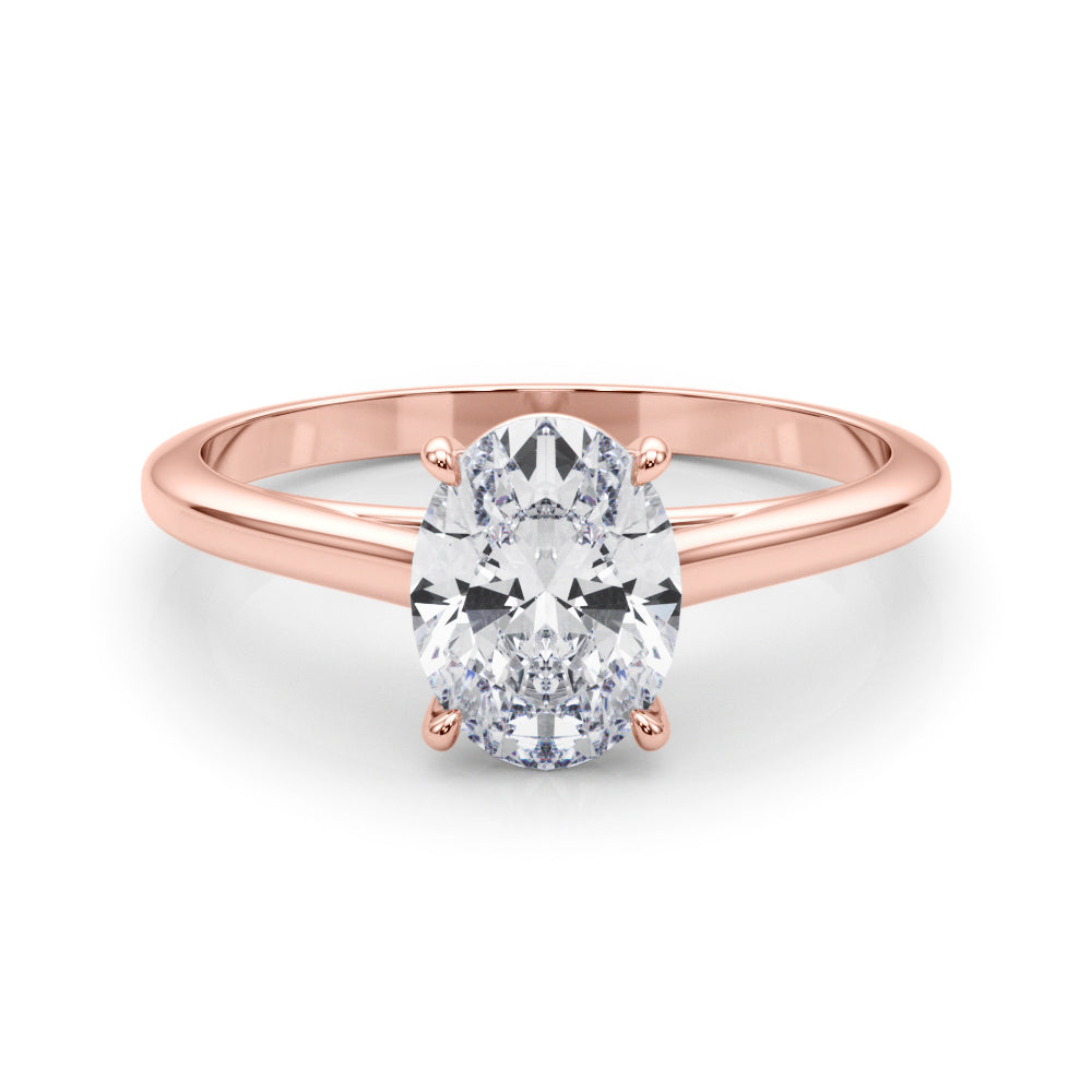 2.00ct Oval Shaped 4-Prong Solitaire Trellis Diamond Engagement Ring Setting In 14k Gold - simonbjewels.co