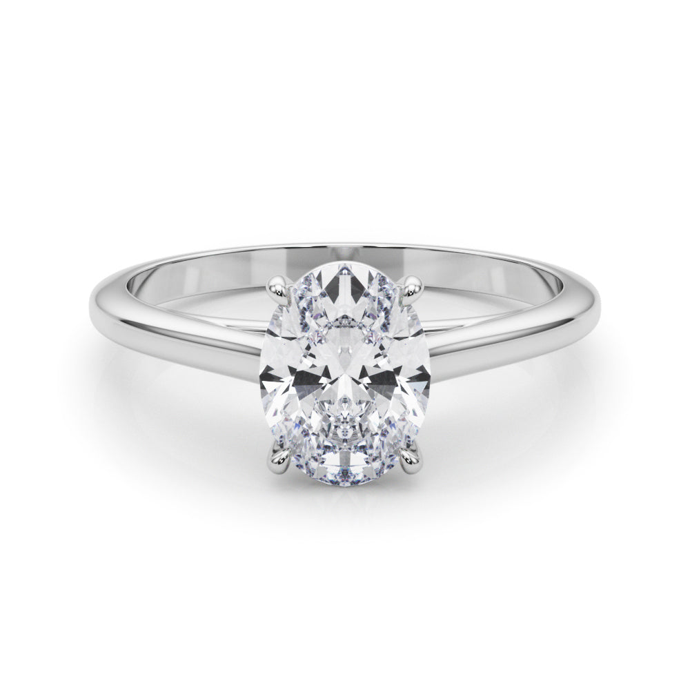2.00ct Oval Shaped 4-Prong Solitaire Trellis Diamond Engagement Ring Setting In 14k Gold - simonbjewels.co