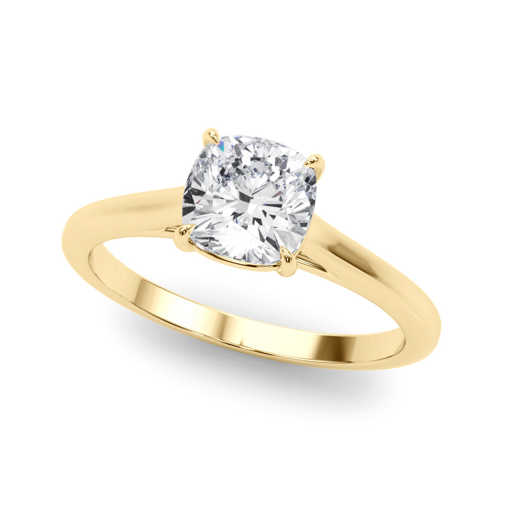 1.50 ct tw Cushion cut Diamond Solitaire Engagement Ring Setting In 14k White Gold - simonbjewels.co