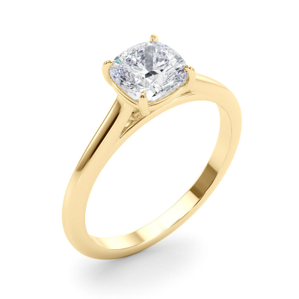 1.50 ct tw Cushion cut Diamond Solitaire Engagement Ring Setting In 14k White Gold - simonbjewels.co
