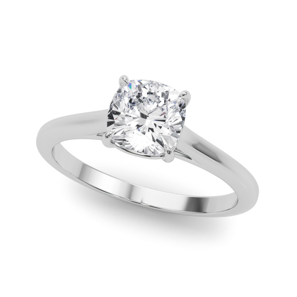 1.50 ct tw Cushion cut Diamond Solitaire Engagement Ring Setting In 14k White Gold - simonbjewels.co
