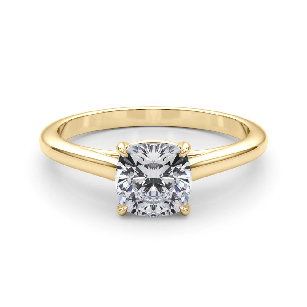 1.50 ct tw Cushion cut Diamond Solitaire Engagement Ring Setting In 14k White Gold - simonbjewels.co