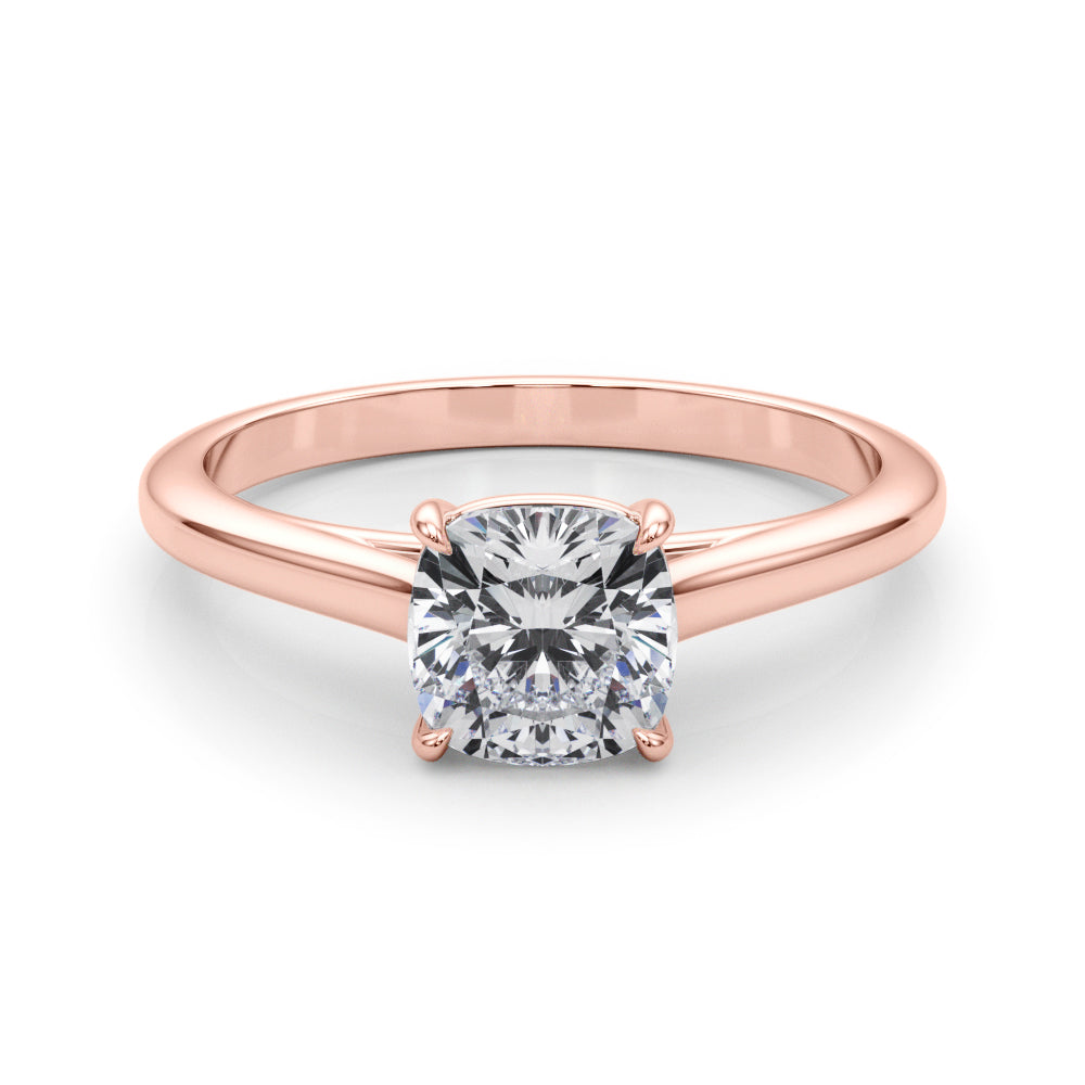1.50 ct tw Cushion cut Diamond Solitaire Engagement Ring Setting In 14k White Gold - simonbjewels.co