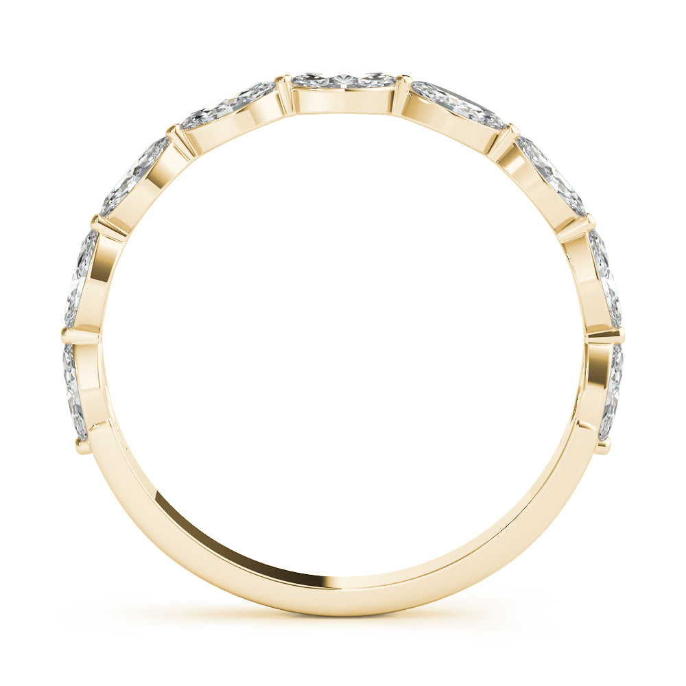 0.90ct Marquise-cut Diamond Wedding Band Anniversary Ring Set In 14k White Gold - simonbjewels.co