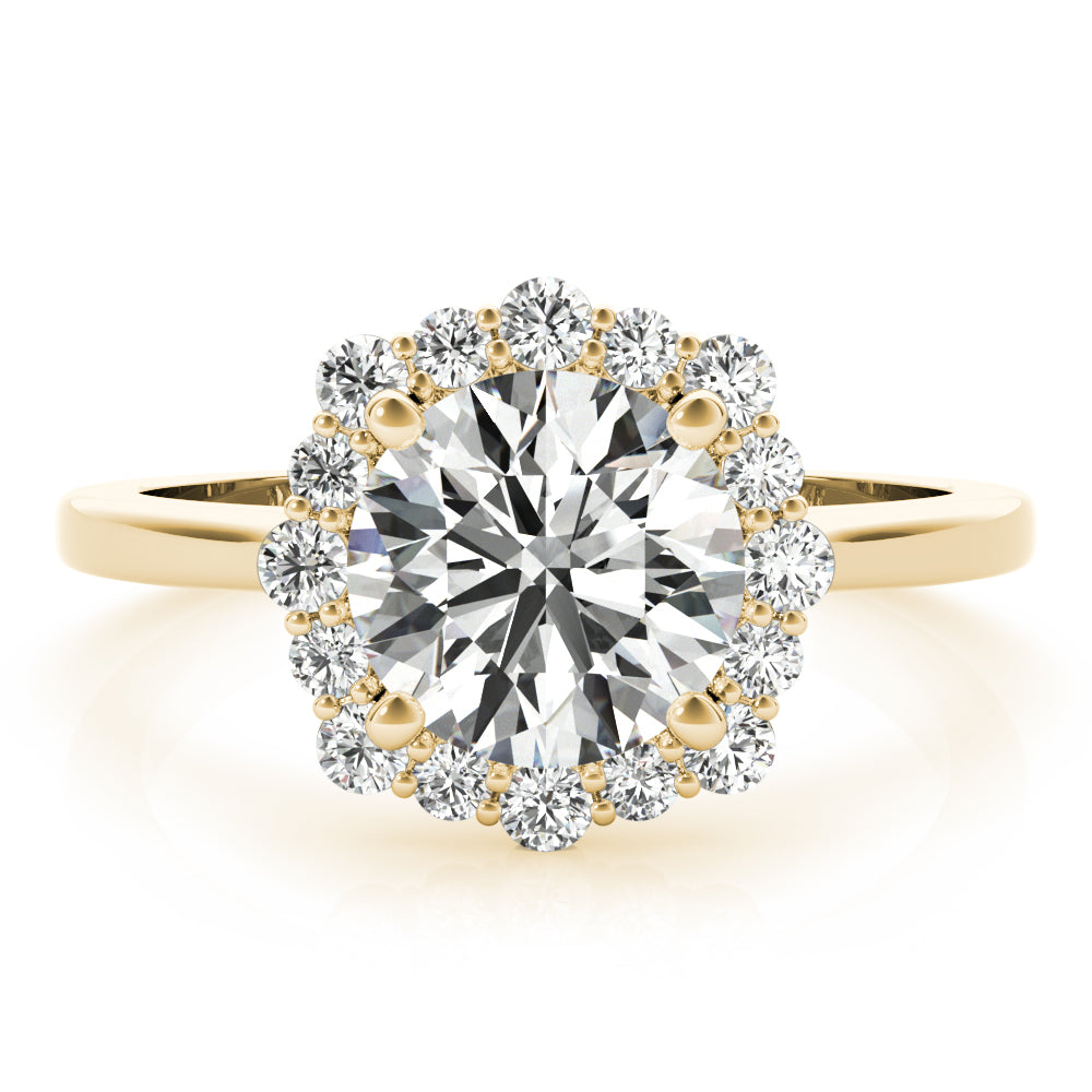 1.75ct Cushion cut Diamond Halo Engagement Ring Setting In 14k White Gold - simonbjewels.co