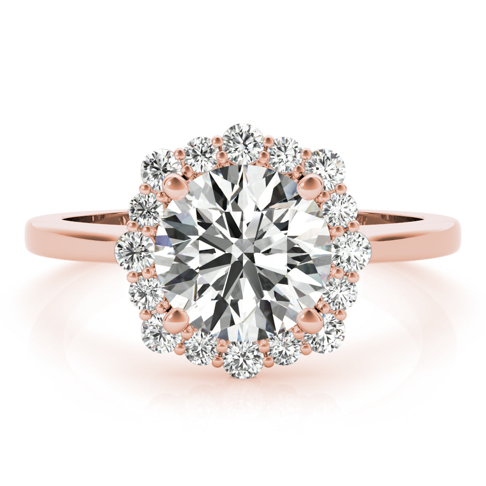 1.75ct Cushion cut Diamond Halo Engagement Ring Setting In 14k White Gold - simonbjewels.co