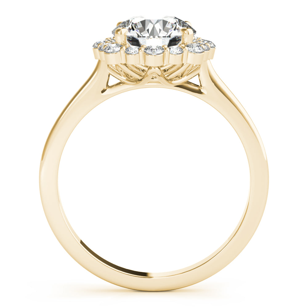 1.75ct Cushion cut Diamond Halo Engagement Ring Setting In 14k White Gold - simonbjewels.co