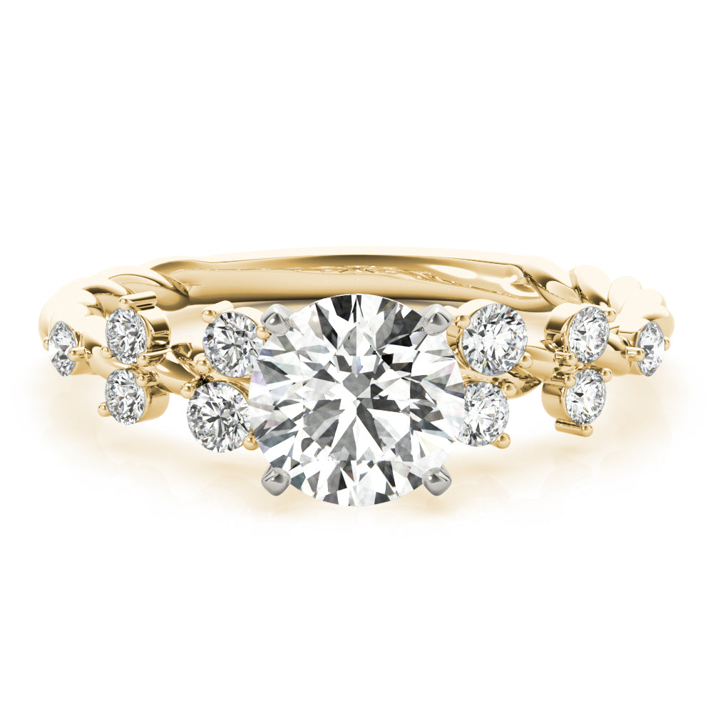 1.00 ct tw Round cut Diamond Scatter Twist Engagement Ring Setting (1/3 ct tw) In 18k White Gold - simonbjewels.co