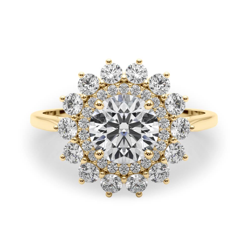 1 carat Round cut Diamond Halo Engagement Ring Setting (5/8 ct tw) In 18k White Gold - simonbjewels.co
