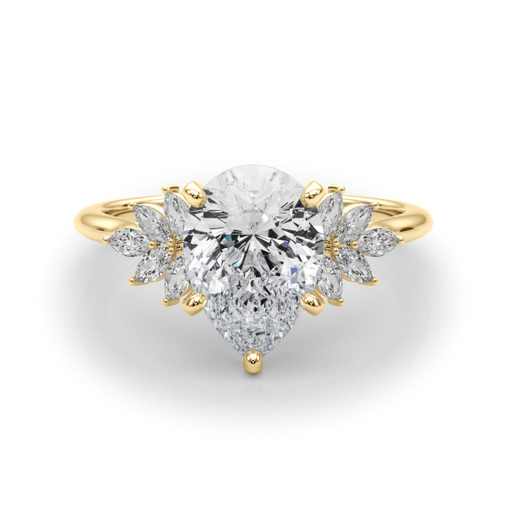 1.35 ct tw Pear Shaped Diamond Solitaire  Engagement Ring Setting (1/3 ct tw) In 18k White Gold - simonbjewels.co